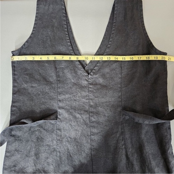 Elizabeth Suzann Jumpsuit Tall Large Women's Mara Black 100% Linen Minimalist - Picture 8 of 14